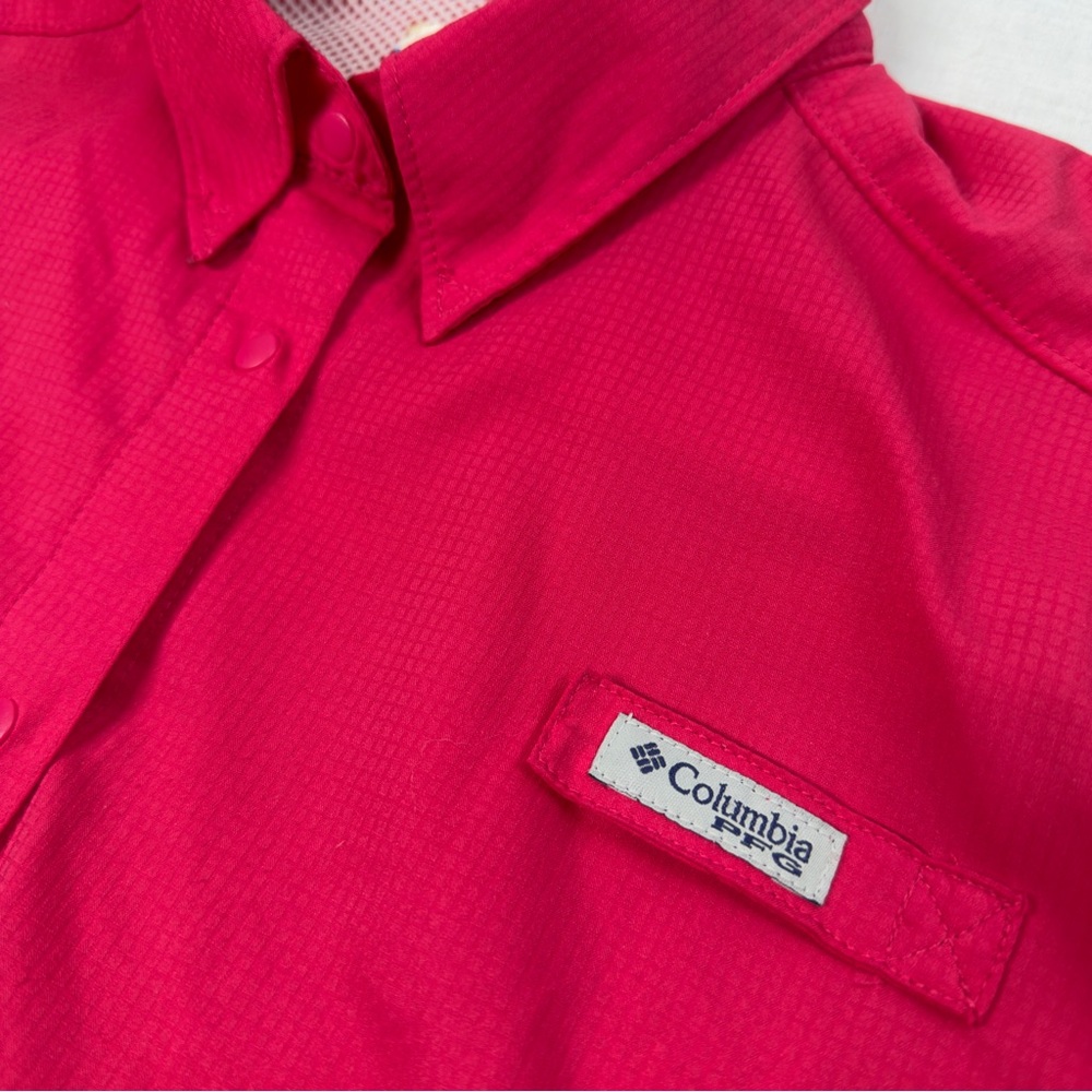 Women's Columba PFG Vented Fishing Shirt Size XL Roll-Tab Sleeves Snaps Pink - Picture 7 of 13